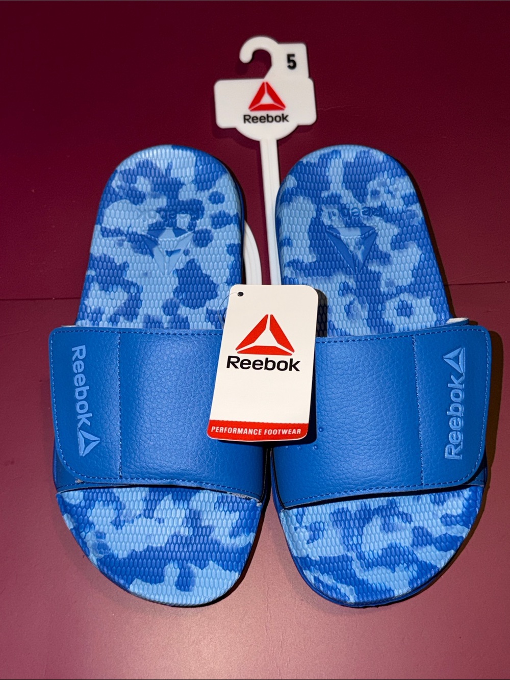 Reebok Delta Vital Slide Sandals Boys and Girls Size 5